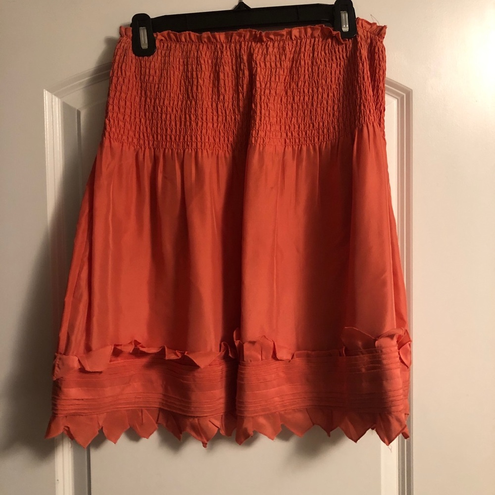 ❌‼️SOLD❌‼️BCBG Maxazria coral silk strapless top